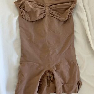 SKIMS Seamless Sculpt Mid-Thigh Bodysuit in Oxide - Brown Shapewear